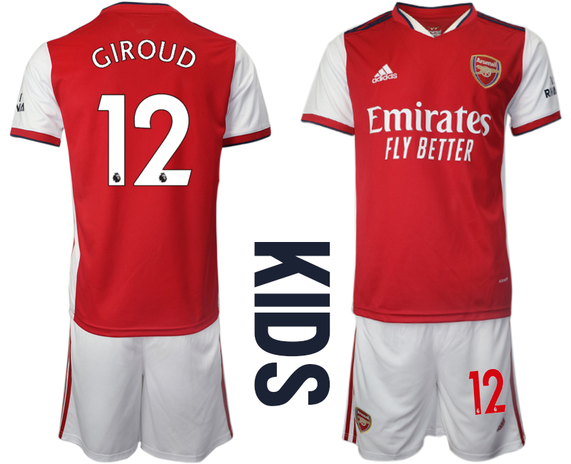 Youth 2021-2022 Club Arsenal home red #12 Soccer Jersey->customized soccer jersey->Custom Jersey